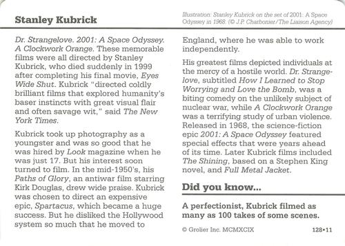 1994-01 Grolier Story of America #128.11 Stanley Kubrick Back