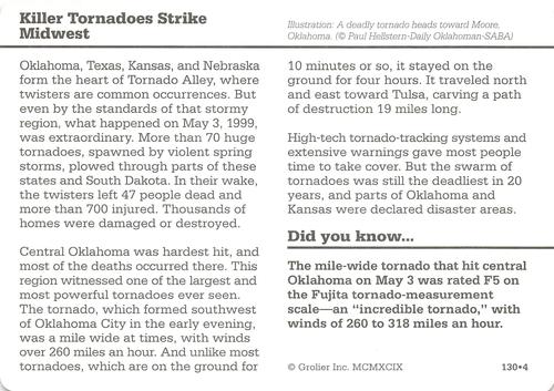 1994-01 Grolier Story of America #130.4 Killer Tornadoes Strike Midwest Back