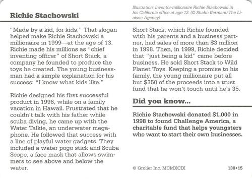 1994-01 Grolier Story of America #130.15 Richie Stachowski Back
