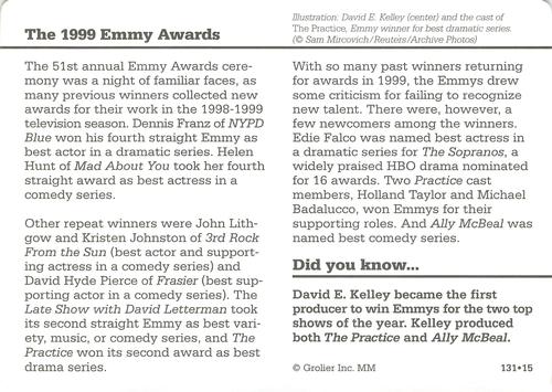 1994-01 Grolier Story of America #131.15 The 1999 Emmy Awards Back