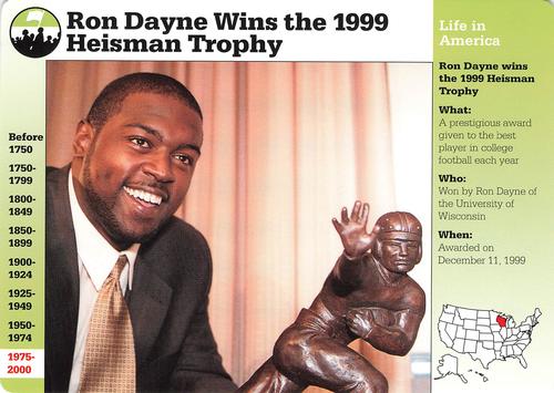 1994-01 Grolier Story of America #132.7 Ron Dayne Wins the 1999 Heisman Trophy Front