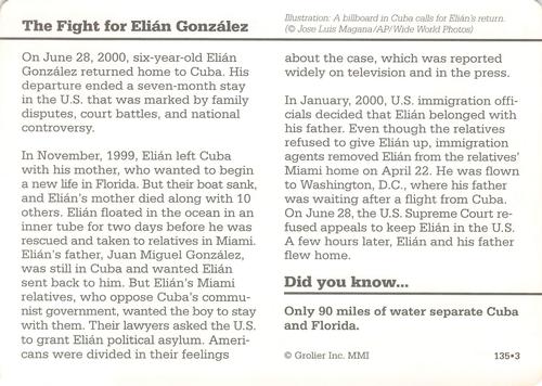 1994-01 Grolier Story of America #135.3 The Fight for Elian Gonzalez Back