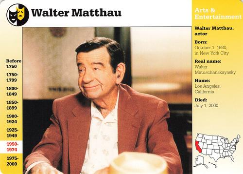 1994-01 Grolier Story of America Cards #135.7 Walter Matthau Front