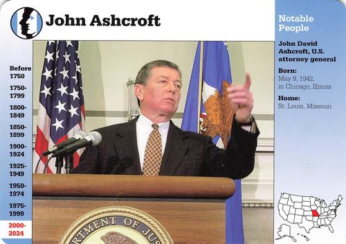 1994-01 Grolier Story of America Cards #138.4 John Ashcroft Front