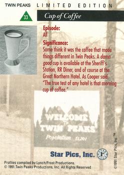 1991 Star Pics Twin Peaks - Limited Edition #33 Coffee Back