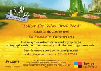 2006 Breygent The Wizard of Oz - Promos #Promo-4 The Wizard of Oz Back