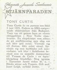 1956-62 Hemmets Journal Stjarnparaden #7 Tony Curtis Back