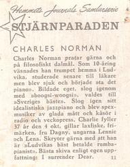 1956-62 Hemmets Journal Stjarnparaden #11 Charles Norman Back