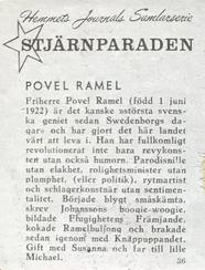 1956-62 Hemmets Journal Stjarnparaden #36 Povel Ramel Back