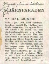 1956-62 Hemmets Journal Stjarnparaden #55 Marilyn Monroe Back