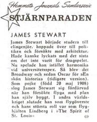 1956-62 Hemmets Journal Stjarnparaden #69 James Stewart Back