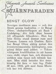 1956-62 Hemmets Journal Stjarnparaden #72 Bengt Olow Back