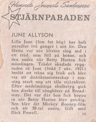 1956-62 Hemmets Journal Stjarnparaden #74 June Allyson Back
