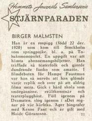 1956-62 Hemmets Journal Stjarnparaden #77 Birger Malmsten Back