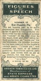 1936 Ardath Figures of Speech #16 Eat humble pie Back