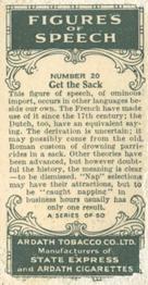 1936 Ardath Figures of Speech #20 Get the sack Back