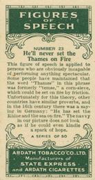 1936 Ardath Figures of Speech #23 He’ll never set the Thames on fire Back