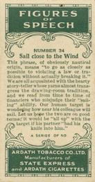 1936 Ardath Figures of Speech #34 Sail close to the wind Back