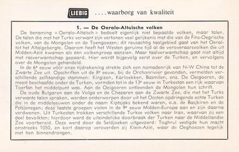 1960 Aziatische Veroveraarsvolken (The Conquering Races of Asia) (Dutch Text) (F1737, S1734) #5 De Oeralo-Altaische volken Back