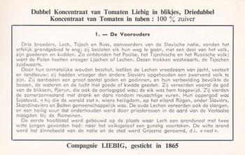 1960 Liebig Poolse Legenden (Legends of Poland) (Dutch Text) (F1734, S1731) #1 De Voorouders Back