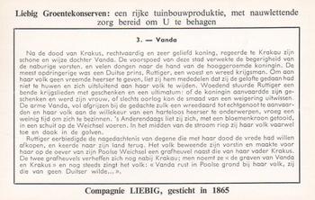 1960 Liebig Poolse Legenden (Legends of Poland) (Dutch Text) (F1734, S1731) #3 Vanda Back