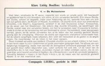 1960 Liebig Poolse Legenden (Legends of Poland) (Dutch Text) (F1734, S1731) #4 De Muizentoren Back