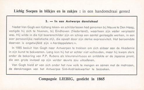 1959 Liebig Vincent Van Gogh (Dutch Text) (F1721, S1724 #2 In een Antwerps danslokaal Back