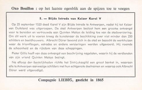 1960 Liebig Quinten Matsys (Quentin Matsys) (Dutch Text) (F1735, S1736) #5 Blijde Intrede van Keizer Karel V Back