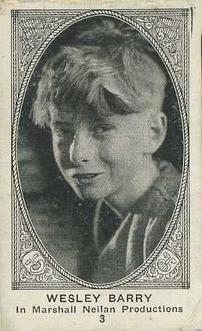 1921 American Caramel Movie Stars (E123) #3 Wesley Barry Front
