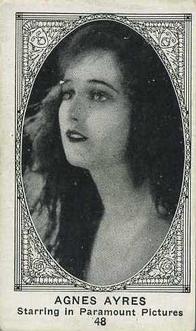 1921 American Caramel Movie Stars (E123) #48 Agnes Ayres Front