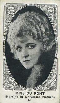 1921 American Caramel Movie Stars (E123) #64 Miss DuPont Front