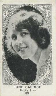 1921 American Caramel Movie Stars (E123) #83 June Caprice Front