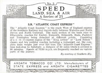 1938 Ardath Speed Land Sea and Air (Large) #3 S.R. 