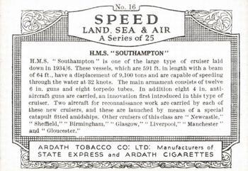 1938 Ardath Speed Land Sea and Air (Large) #16 H.M.S. 