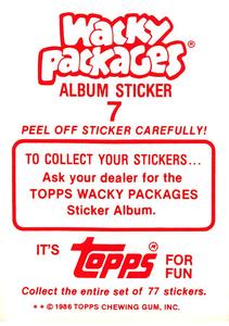 1986 Topps Wacky Packages (Test Issue) #7 Cram Back