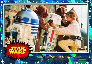 2022 Topps Chrome Sapphire Edition Star Wars #14 Luke Checks Out his New Droid Front