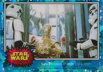 2022 Topps Chrome Sapphire Edition Star Wars #34 See-Threepio Diverts the Guards Front