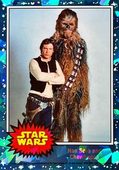 2022 Topps Chrome Sapphire Edition Star Wars #121 Han Solo and Chewbacca Front