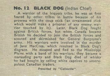 1960 Colinville Prairie Pioneers #12 Black Dog Back