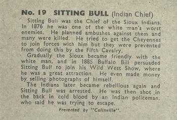 1960 Colinville Prairie Pioneers #19 Sitting Bull Back