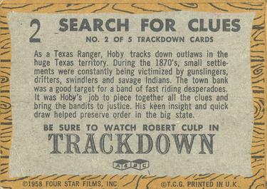 1958 A&BC TV Westerns #2 Search For Clues Back