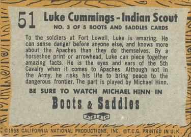 1958 A&BC TV Westerns #51 Luke Cummings - The Indian Scout Back