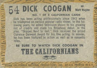 1958 A&BC TV Westerns #54 Dick Coogan as Matt Wayne Back