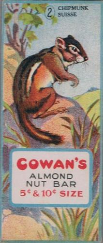 1920 Cowan’s Chocolates Animals (V2) #2 Chipmunk Front