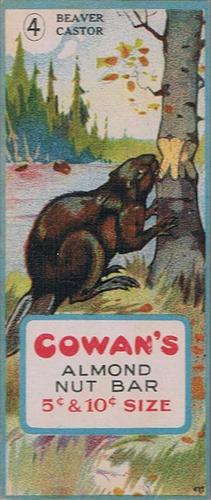 1920 Cowan’s Chocolates Animals (V2) #4 Beaver Front