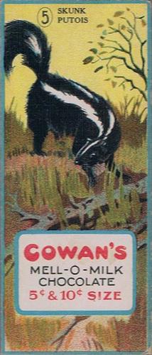 1920 Cowan’s Chocolates Animals (V2) #5 Skunk Front