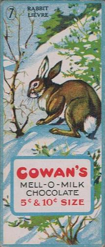 1920 Cowan’s Chocolates Animals (V2) #7 Rabbit Front