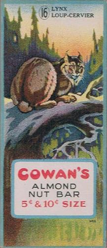 1920 Cowan’s Chocolates Animals (V2) #16 Lynx Front
