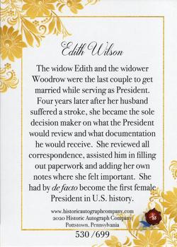 2020 Historic Autographs POTUS The First 36 - First Ladies #NNO Edith Wilson Back