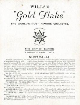 1930 Wills's The British Empire #1 Australia Back